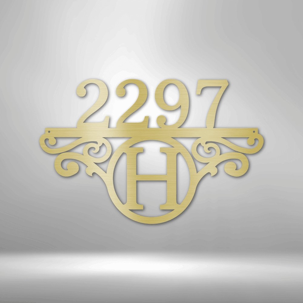 Initial Monogram Street Address Personalized Steel SignCustomly Gifts