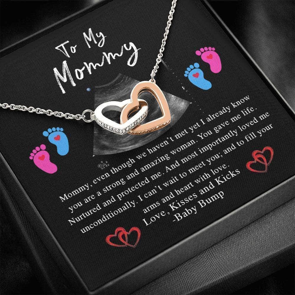 Interlocking Hearts Necklace To My Mommy v1 Personalized Sonogram Image Insert CardCustomly Gifts