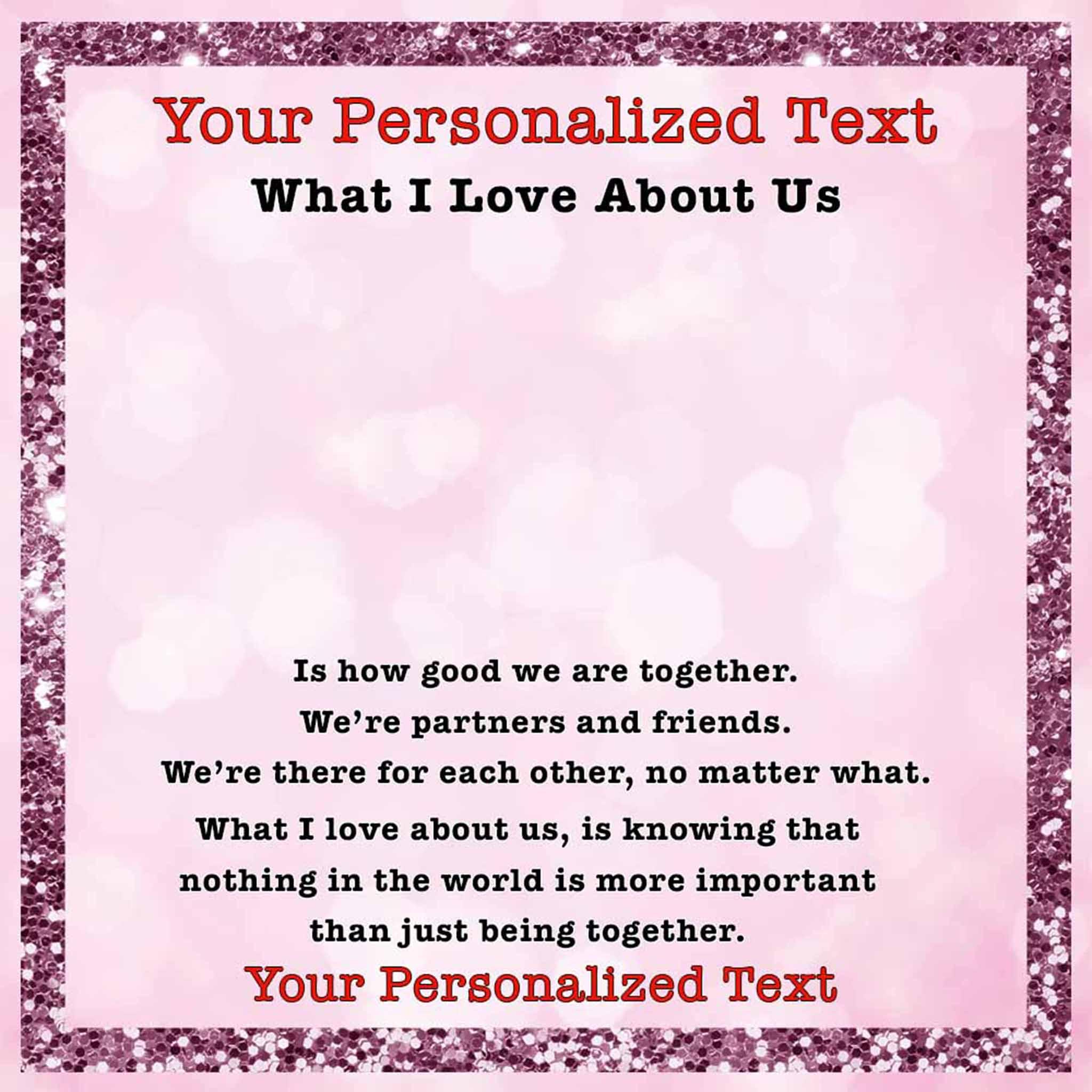 Interlocking Hearts Necklace What I Love About Us Personalized Insert CardCustomly Gifts