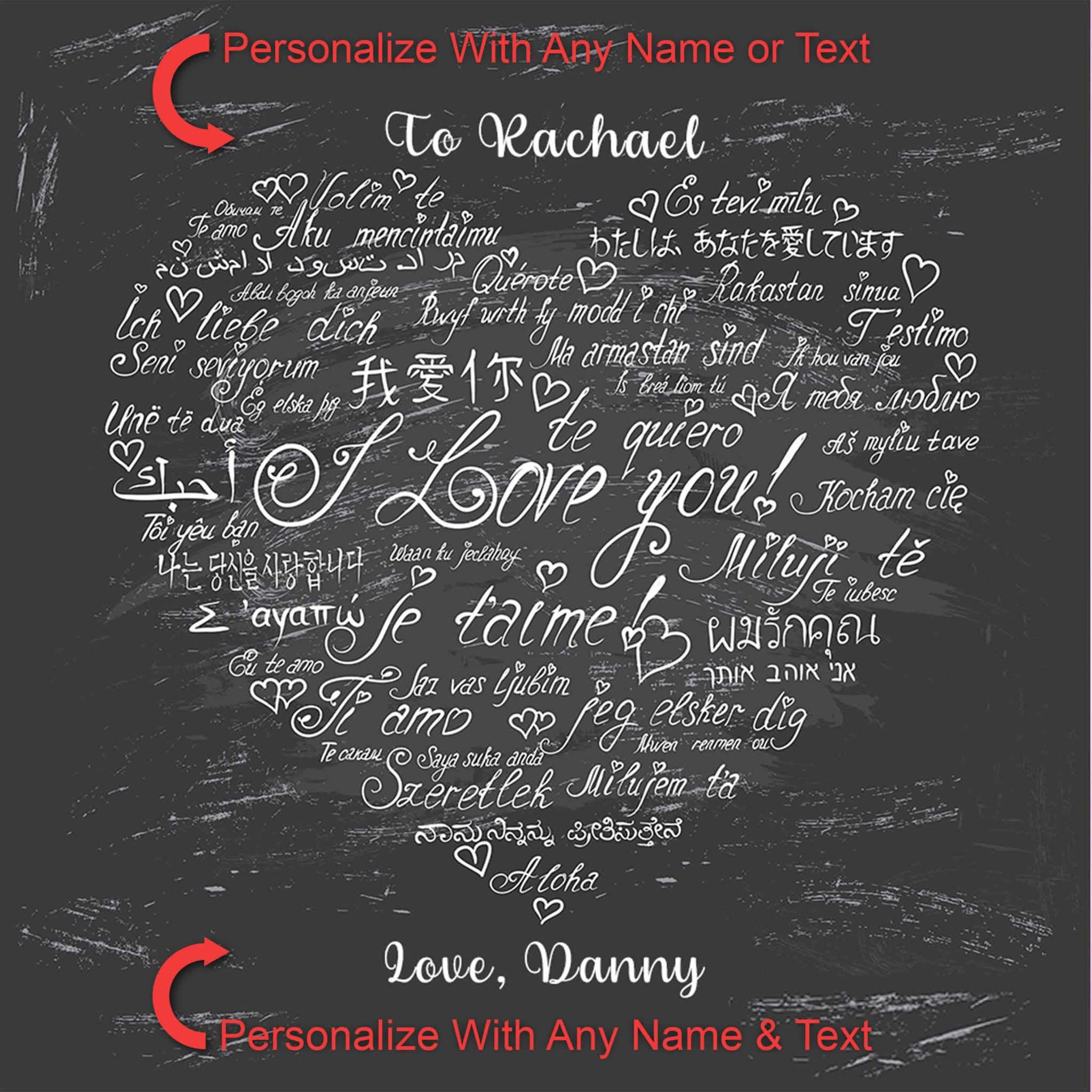 Interlocking Hearts Necklace With I Love You In Multiple Languages Personalized Insert CardCustomly Gifts