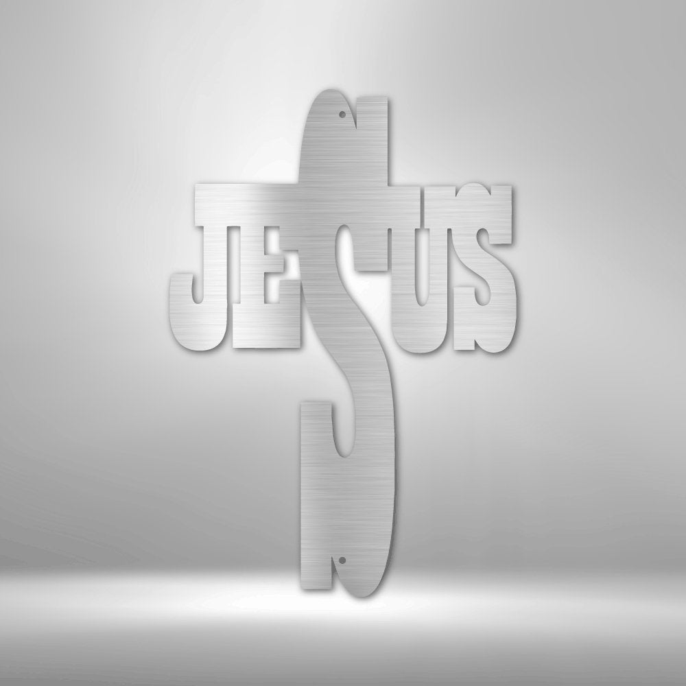 Jesus Cross - Steel SignCustomly Gifts