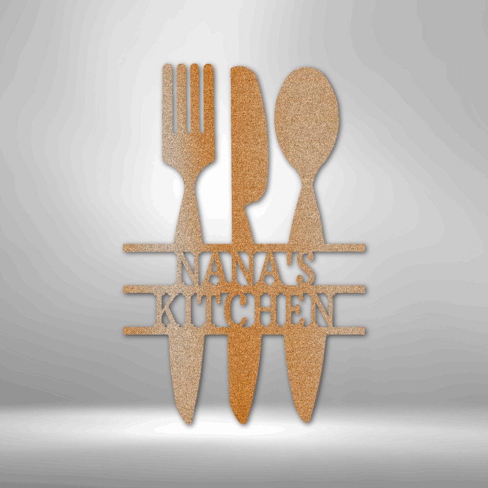 Kitchen Utensil Personalized Name Text Steel SignCustomly Gifts