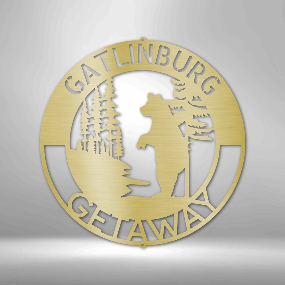 Lone Bear Personalized Name Text Steel signCustomly Gifts