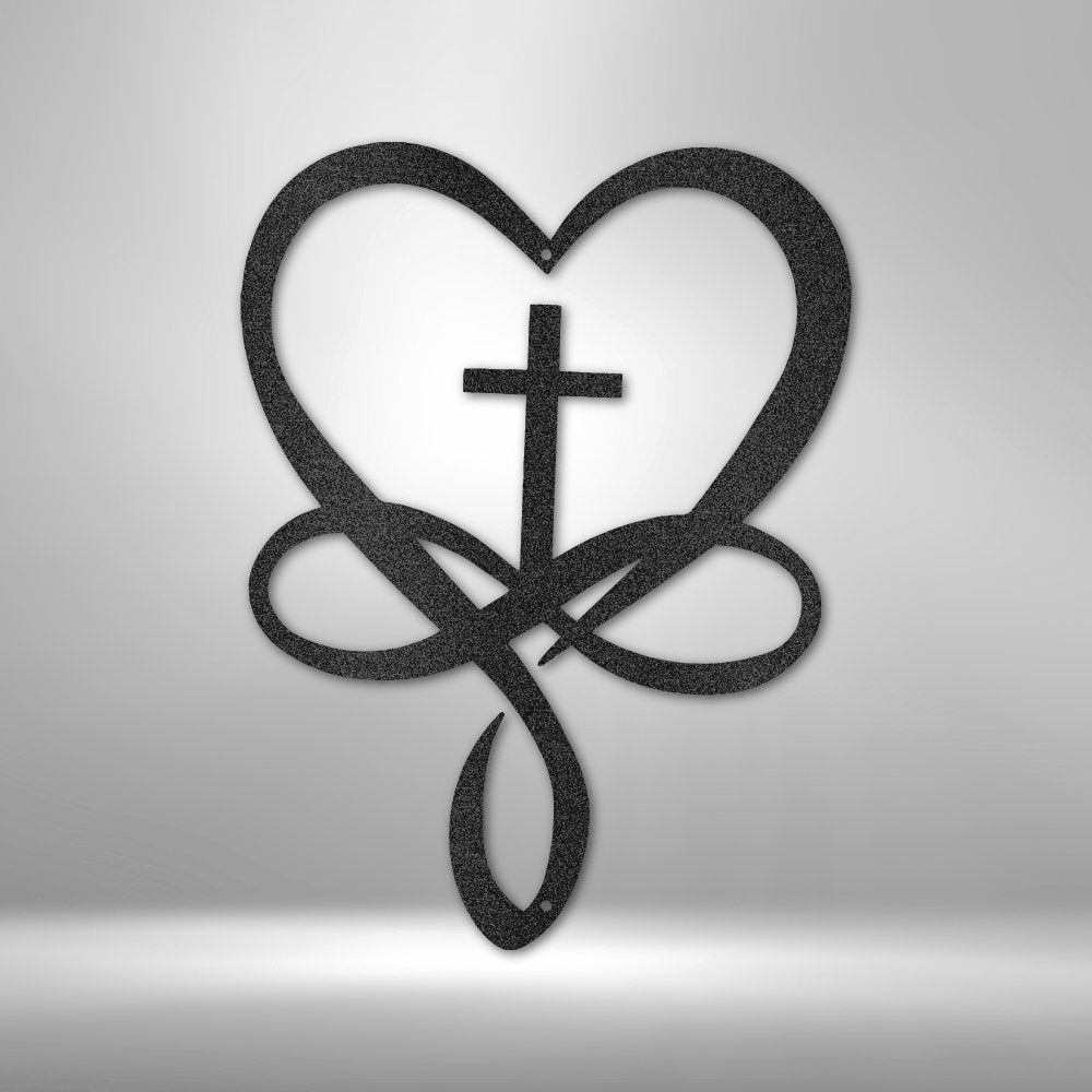 Love Infinity Cross - Steel SignCustomly Gifts