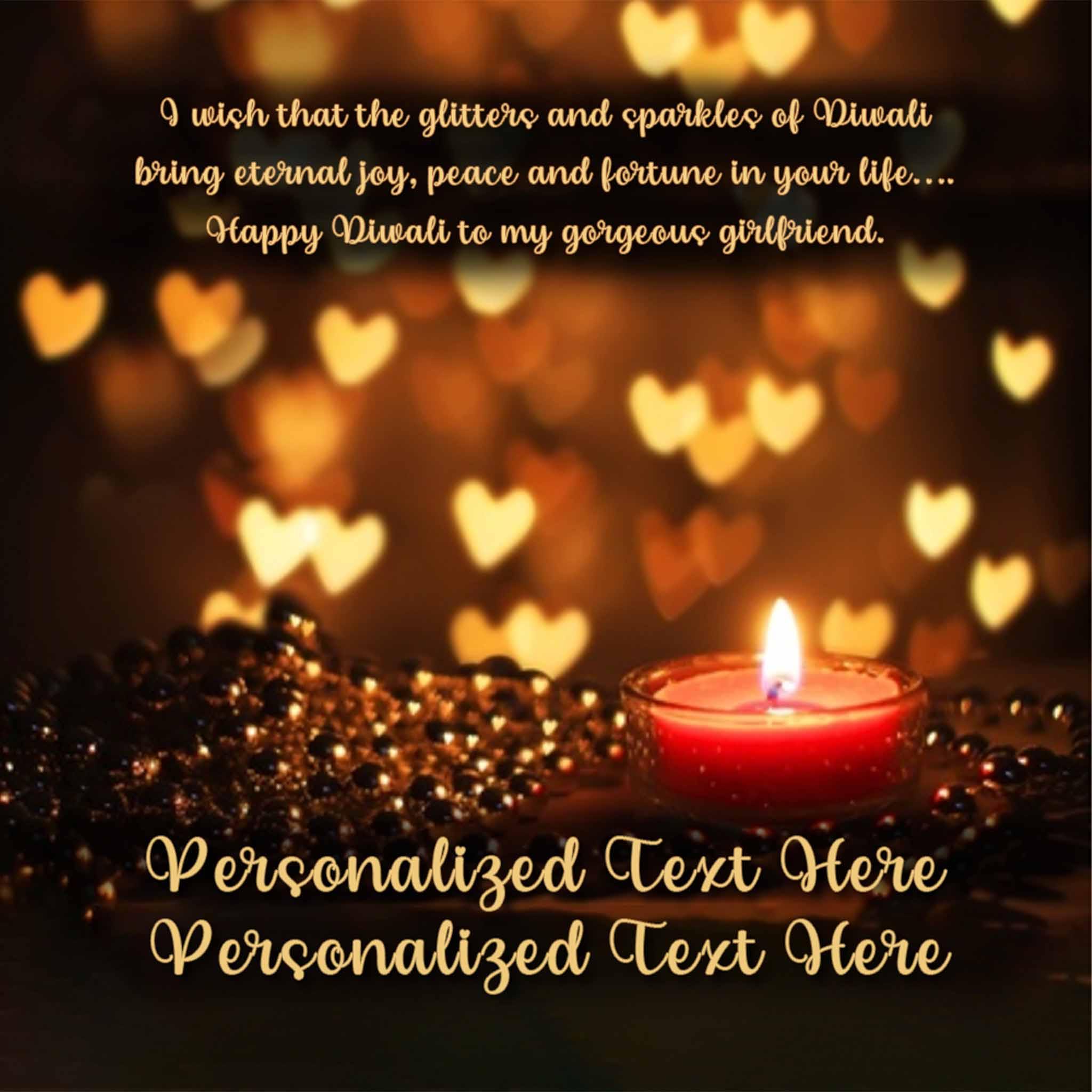 Love Knot Necklace Girlfriend Happy Diwali v5 Personalized Insert CardCustomly Gifts
