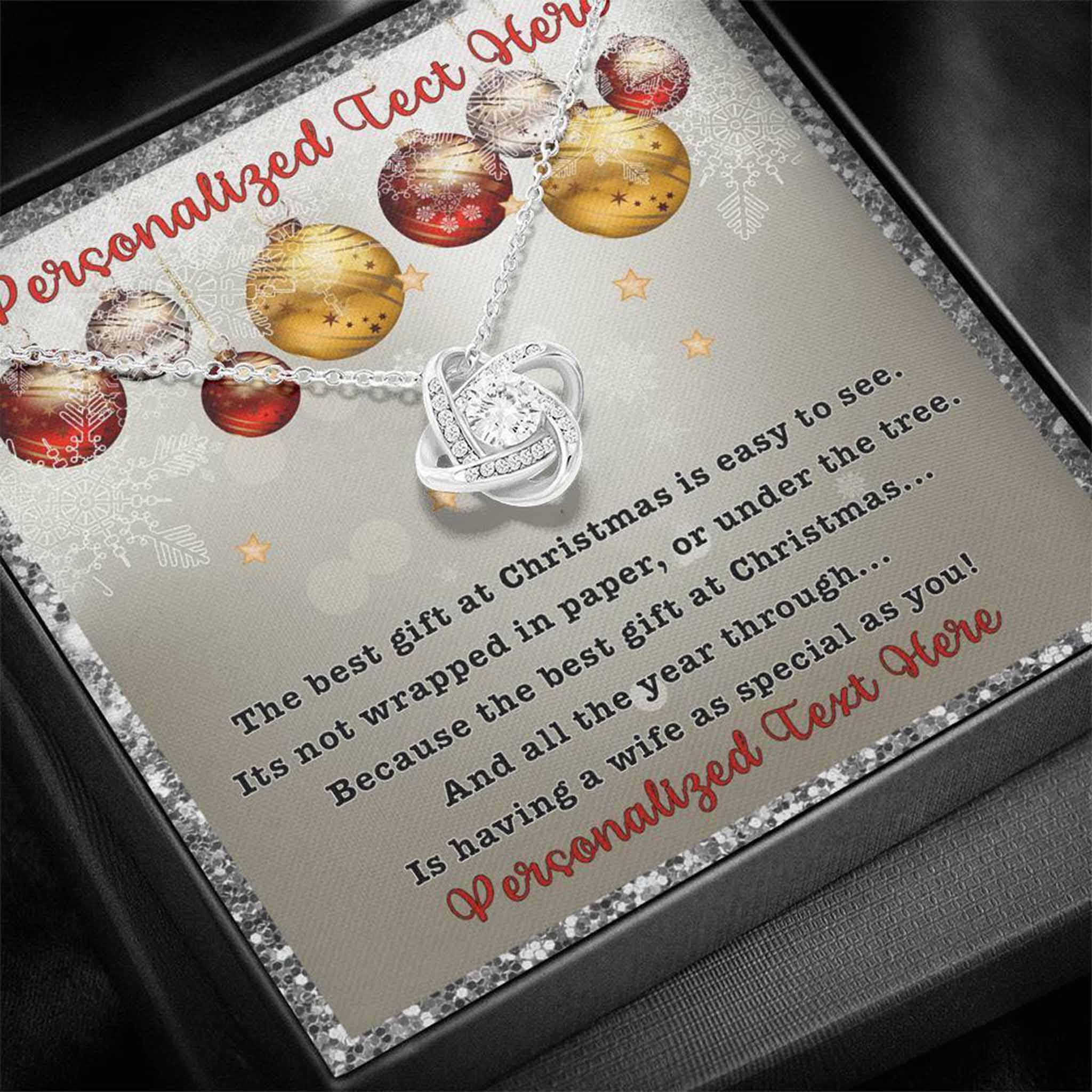 Love Knot Necklace Wife Best Gift At Christmas Personalized Insert CardCustomly Gifts