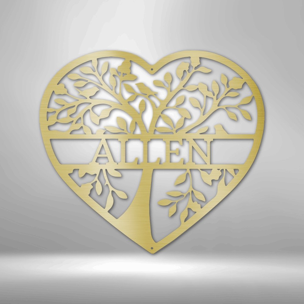 Loving Family Tree Personalized Name Text Steel SignCustomly Gifts