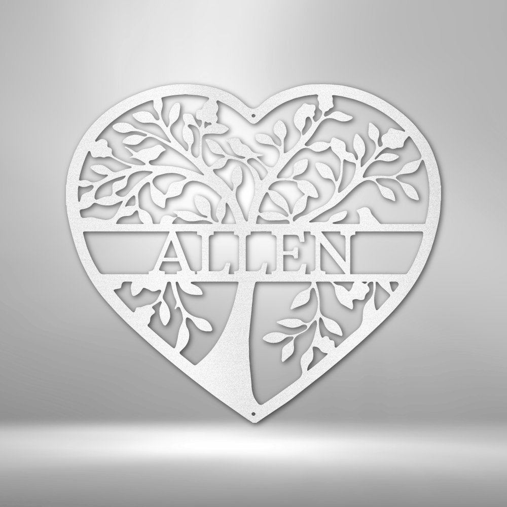 Loving Family Tree Personalized Name Text Steel SignCustomly Gifts