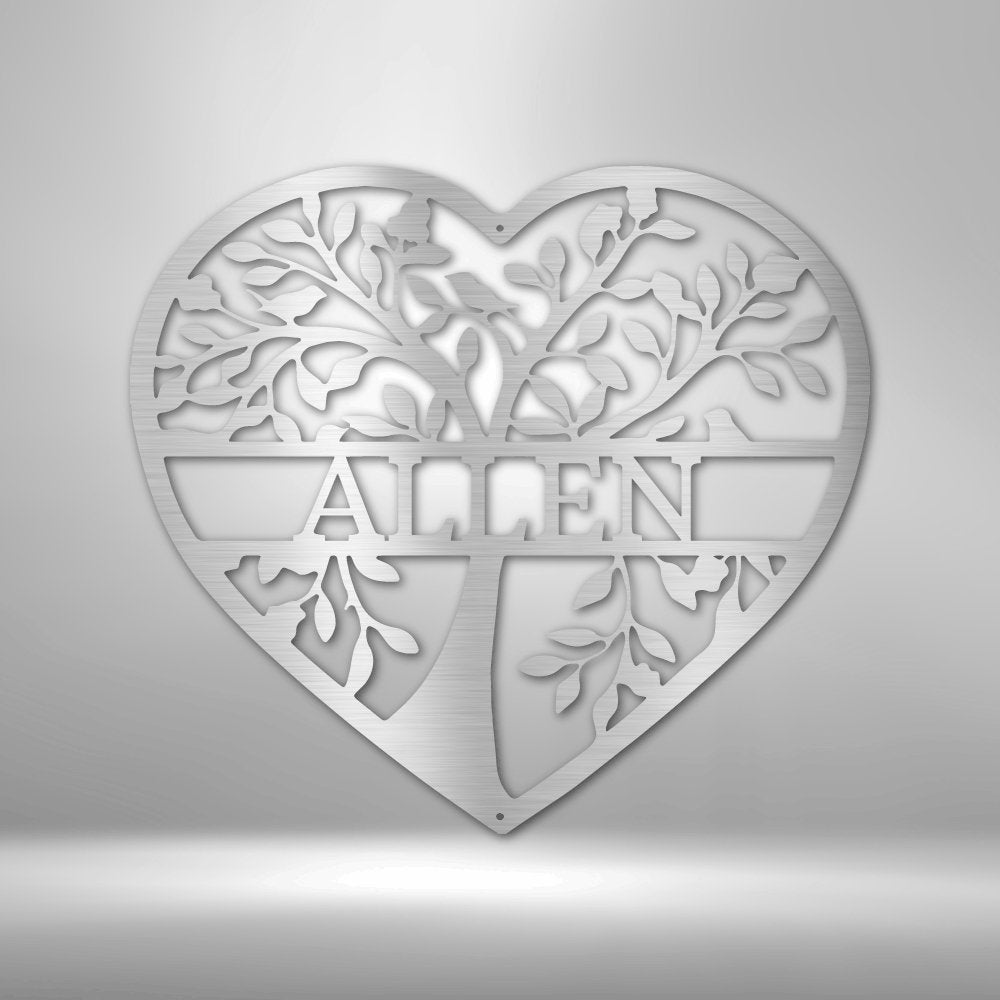 Loving Family Tree Personalized Name Text Steel SignCustomly Gifts