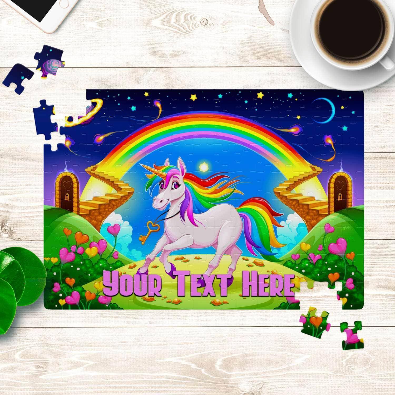 Magical Unicorn v1 Kids Personalized Premium 252 Piece Jigsaw PuzzleCustomly Gifts