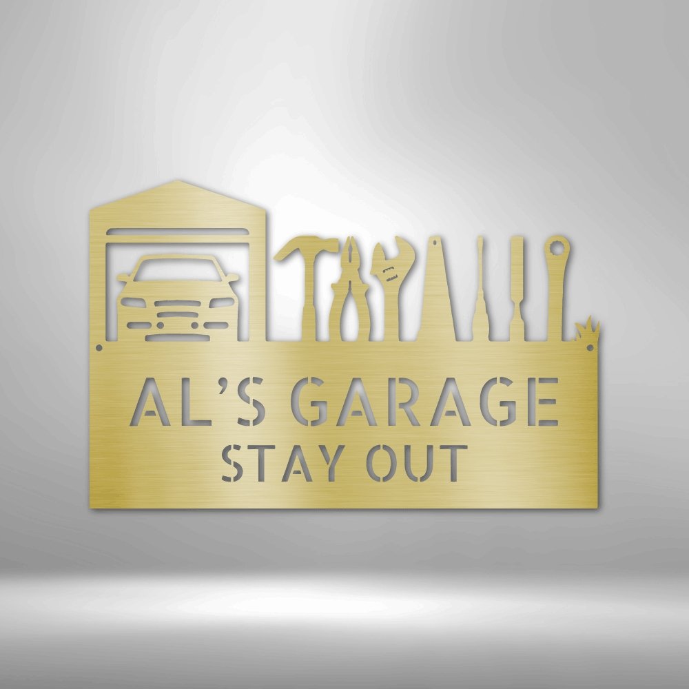 Master Of The Garage Personalized Name Text Steel SignCustomly Gifts