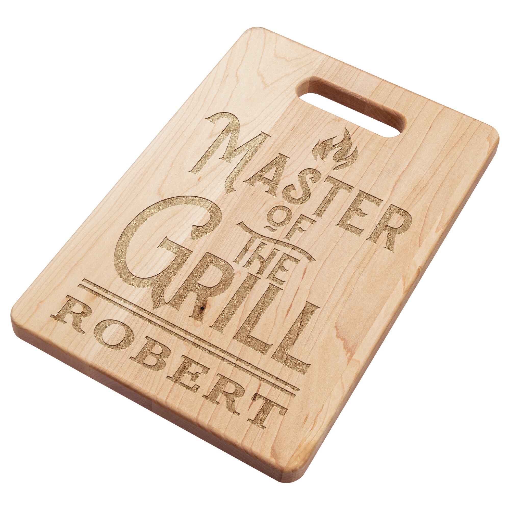 Master of The Grill Personalized Maple Cutting BoardCustomly Gifts