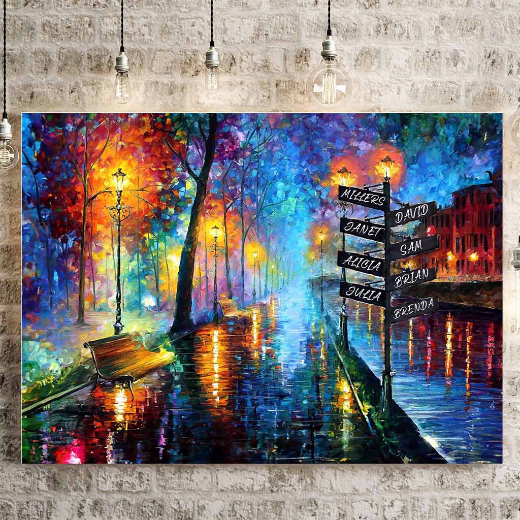 Melody of The Night Personalized Street Signs Painting Style CanvasCustomly Gifts