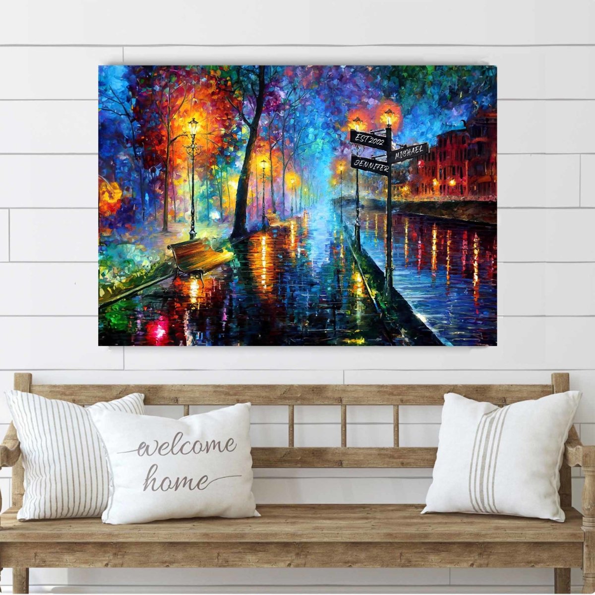 Melody of The Night Personalized Street Signs Painting Style CanvasCustomly Gifts