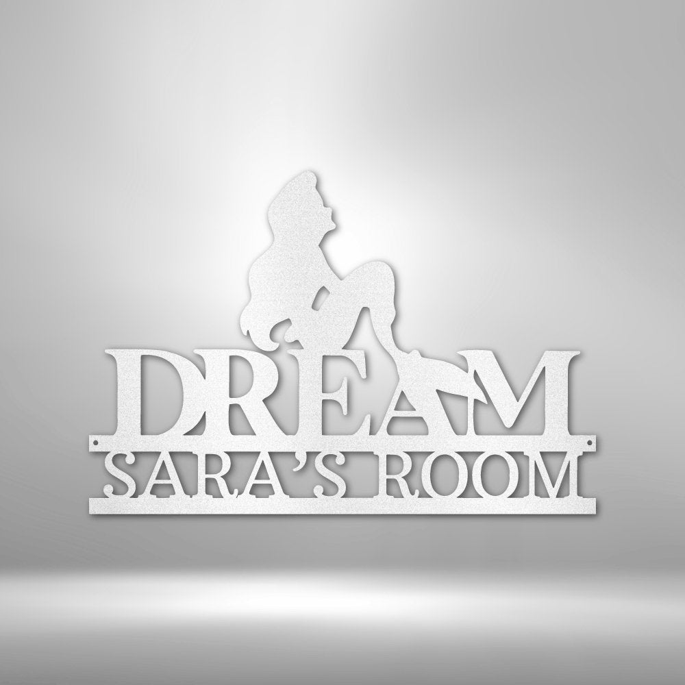 Mermaid Dreams Personalized Name Text Steel SignCustomly Gifts