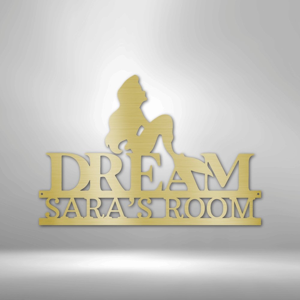 Mermaid Dreams Personalized Name Text Steel SignCustomly Gifts