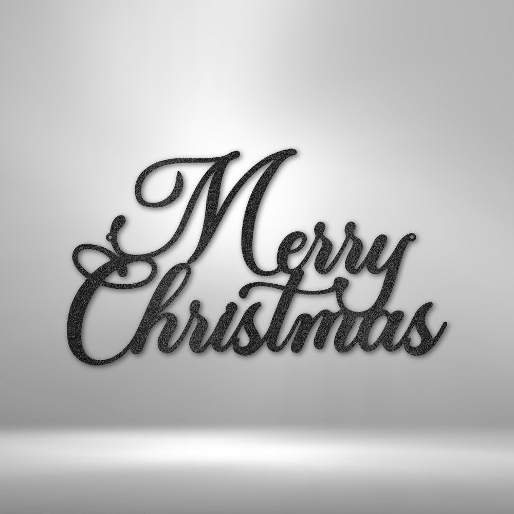 Merry Christmas Script - Steel SignCustomly Gifts