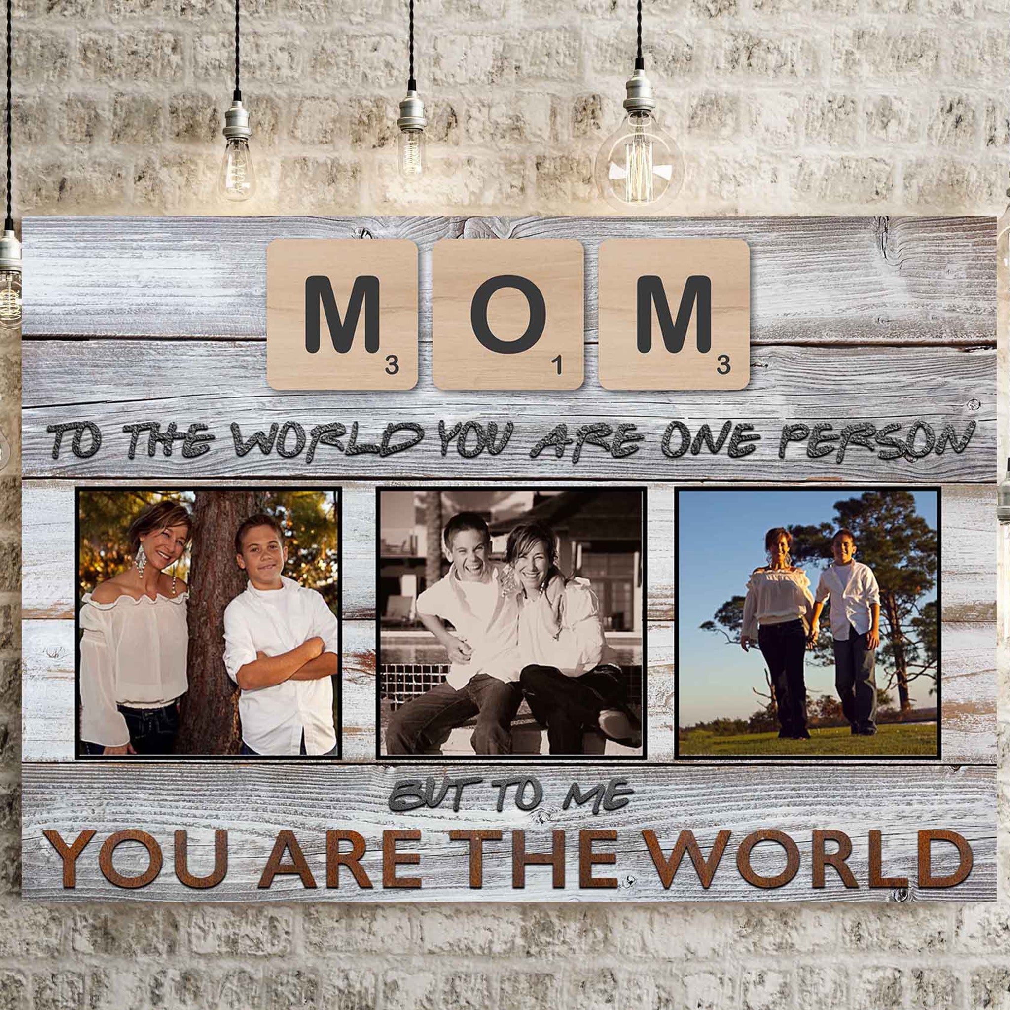 Mom Scrabble You Are The World Personalized Photo CanvasCustomly Gifts