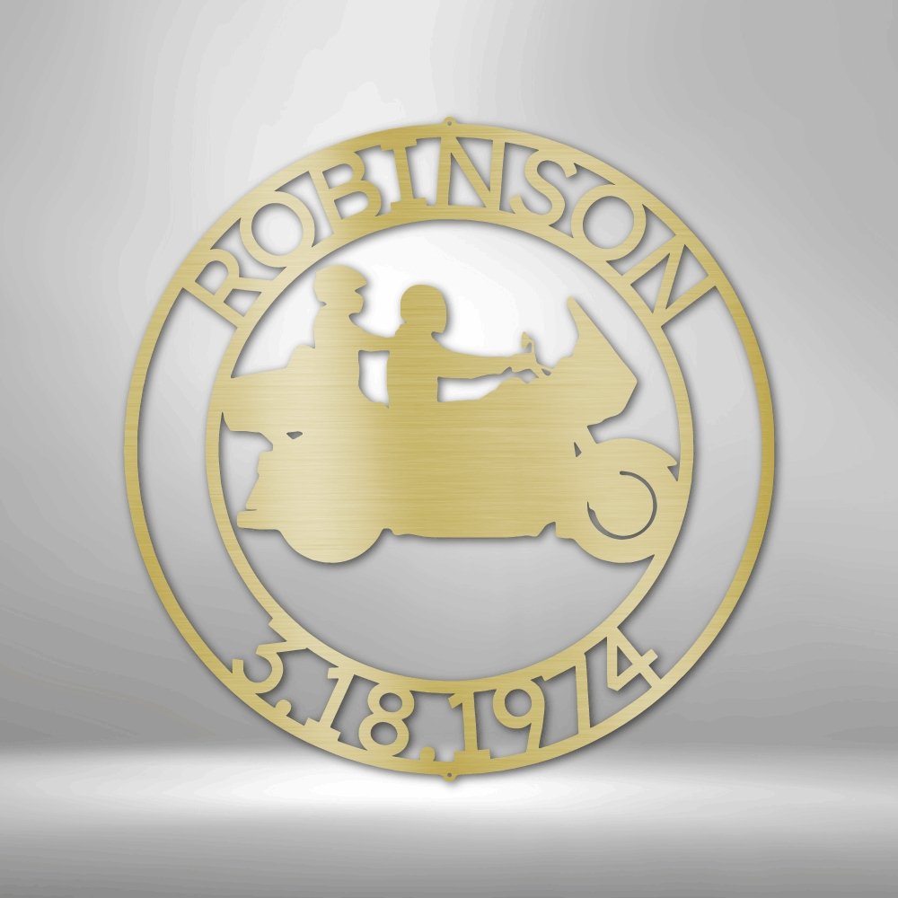 Motorcycle 11 Couple Personalized Names Text Metal SignCustomly Gifts