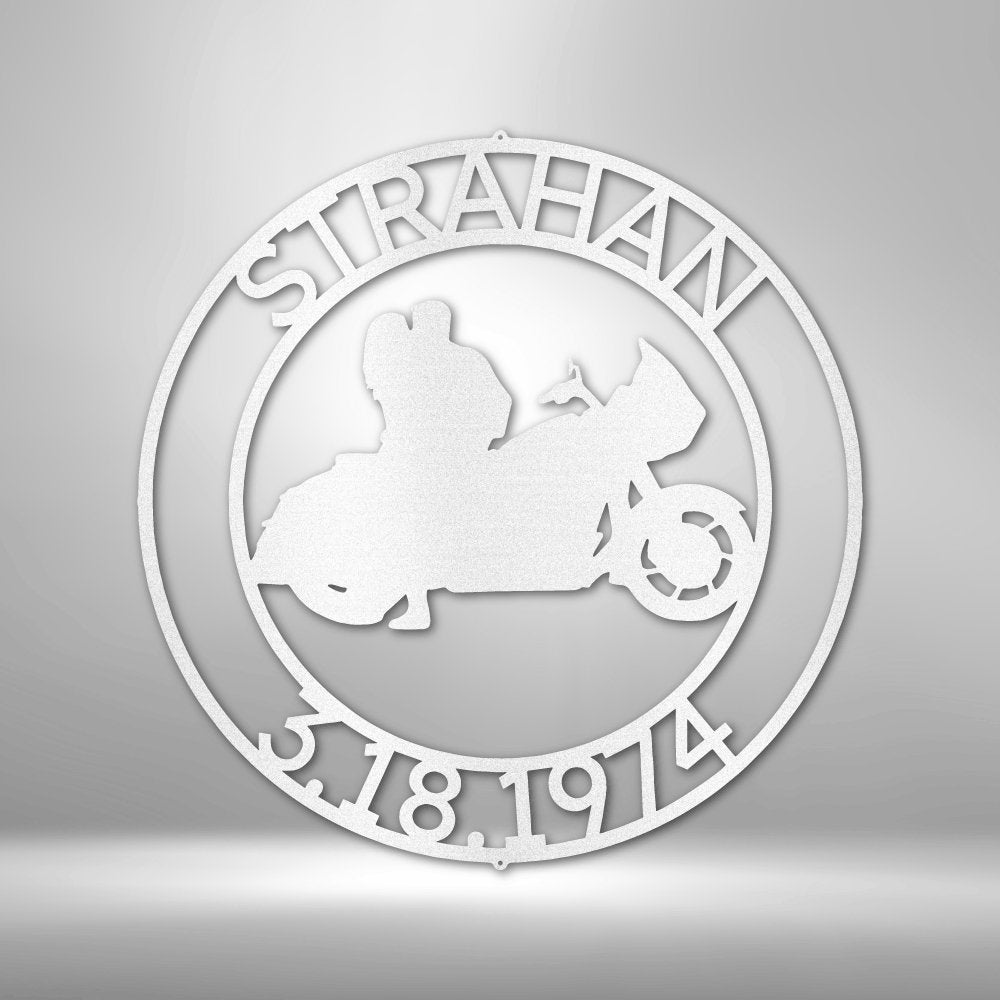 Motorcycle 9 Couple Personalized Name Text Steel SignCustomly Gifts