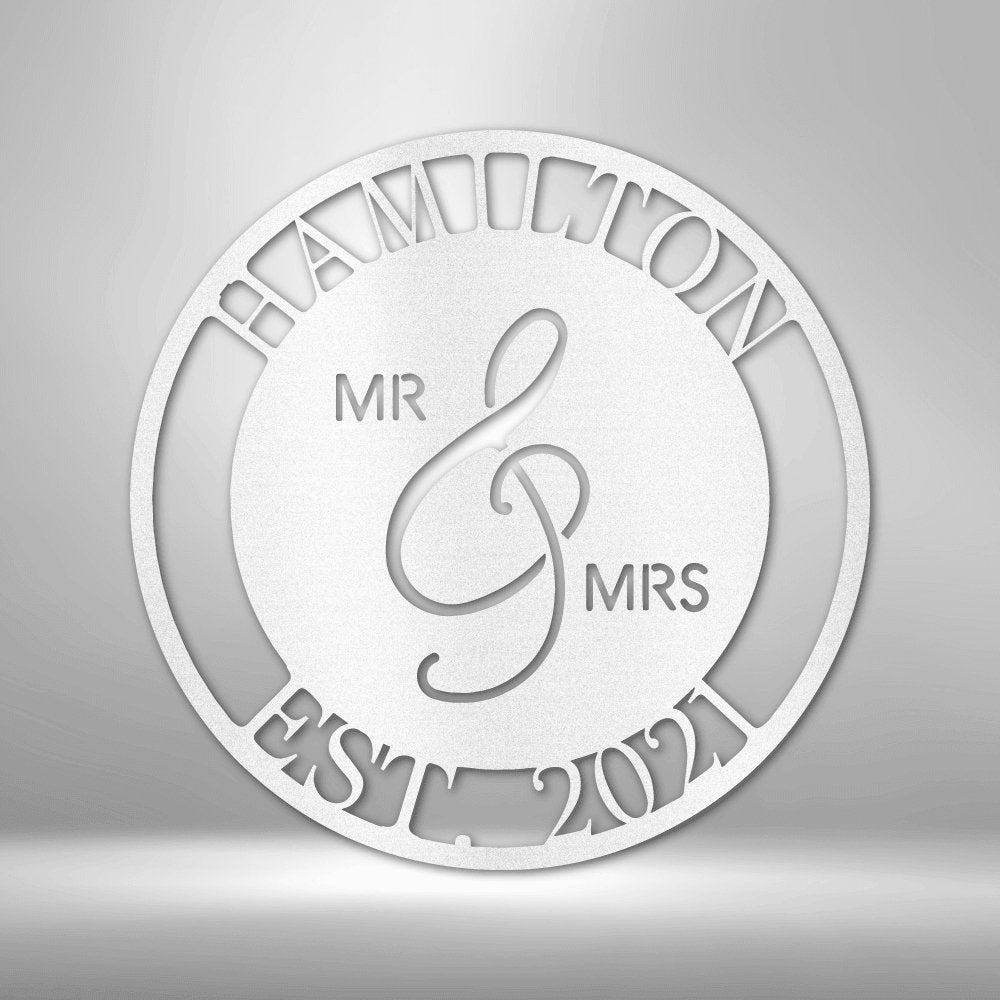 Mr. and Mrs. Personalized Names Text Steel SignCustomly Gifts