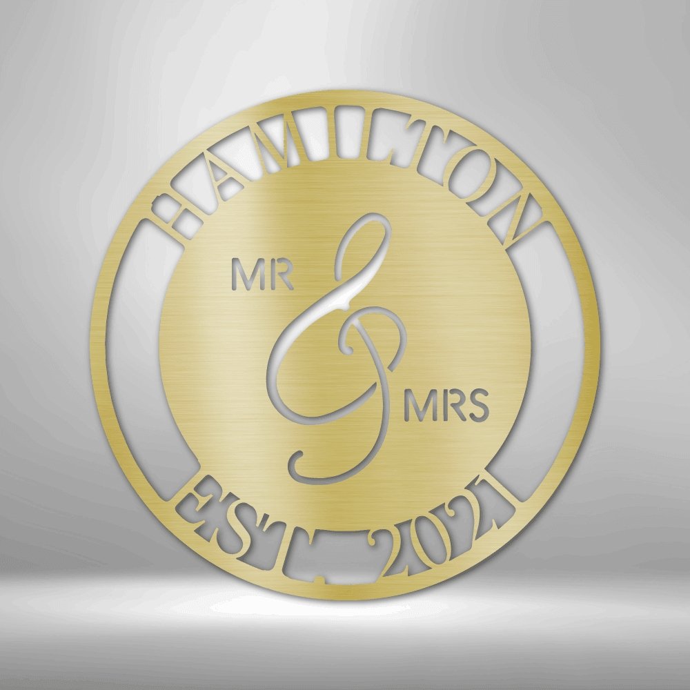 Mr. and Mrs. Personalized Names Text Steel SignCustomly Gifts