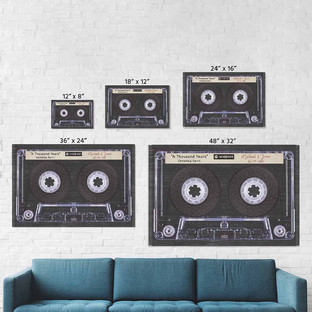 Music Song Lyrics Cassette Tape Charcoal Wood Background Personalized PosterCustomly Gifts