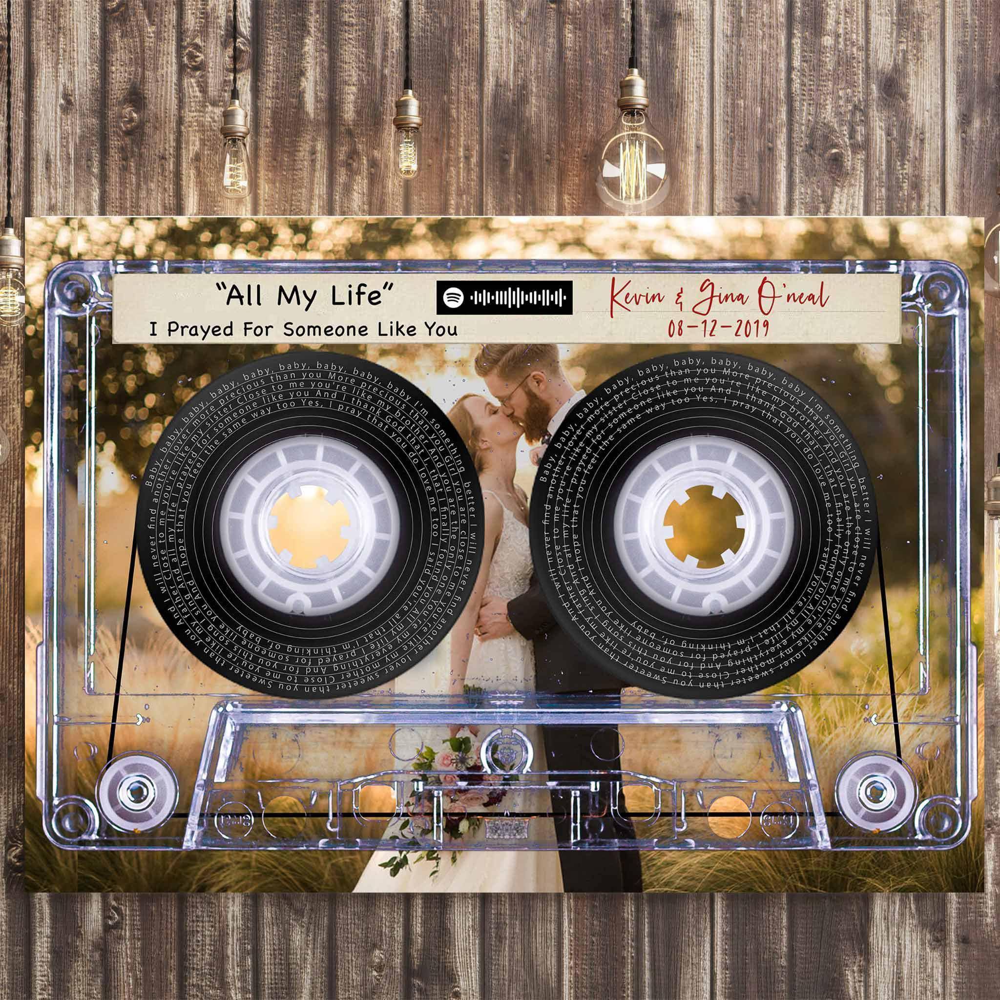 Music Song Lyrics Cassette Tape v2 Personalized Canvas Wall ArtCustomly Gifts