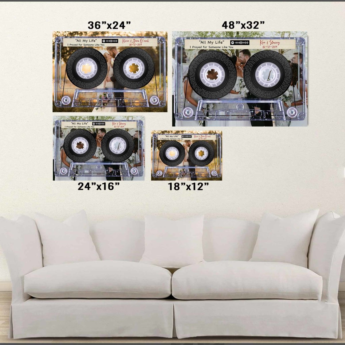 Music Song Lyrics Cassette Tape Your Picture Personalized Poster Wall ArtCustomly Gifts