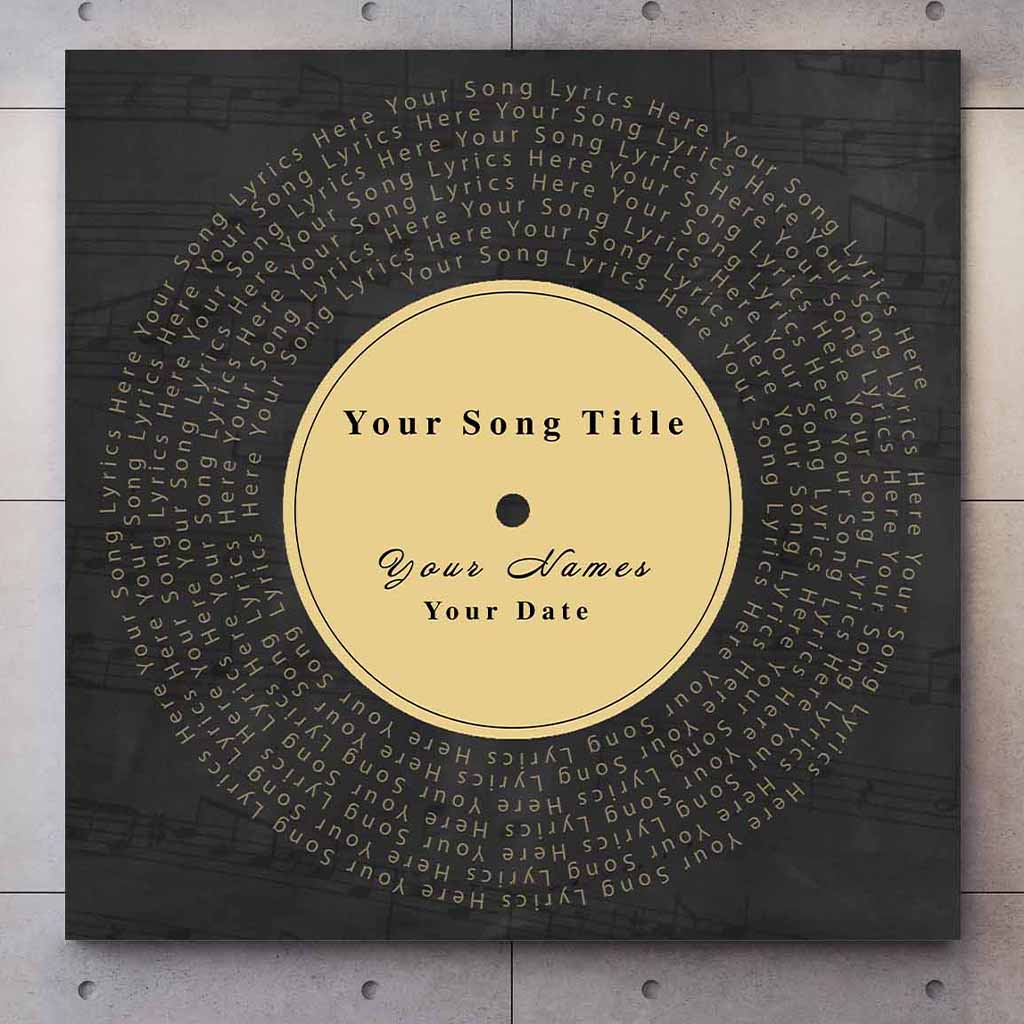 Personalized Song Lyrics Vinyl Record Print