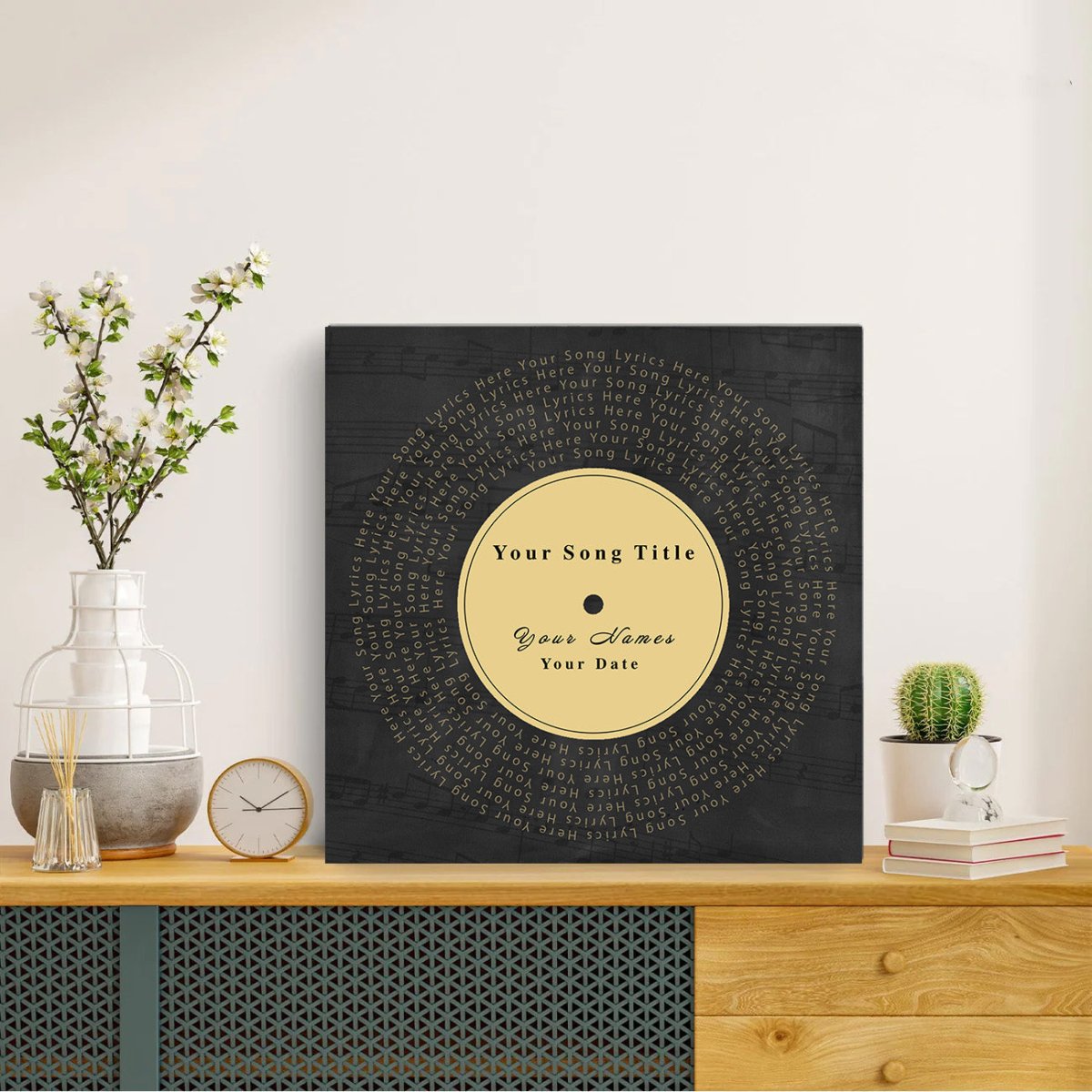 Music Song Lyrics - Custom Song Title Notes Background Personalized Square CanvasCustomly Gifts
