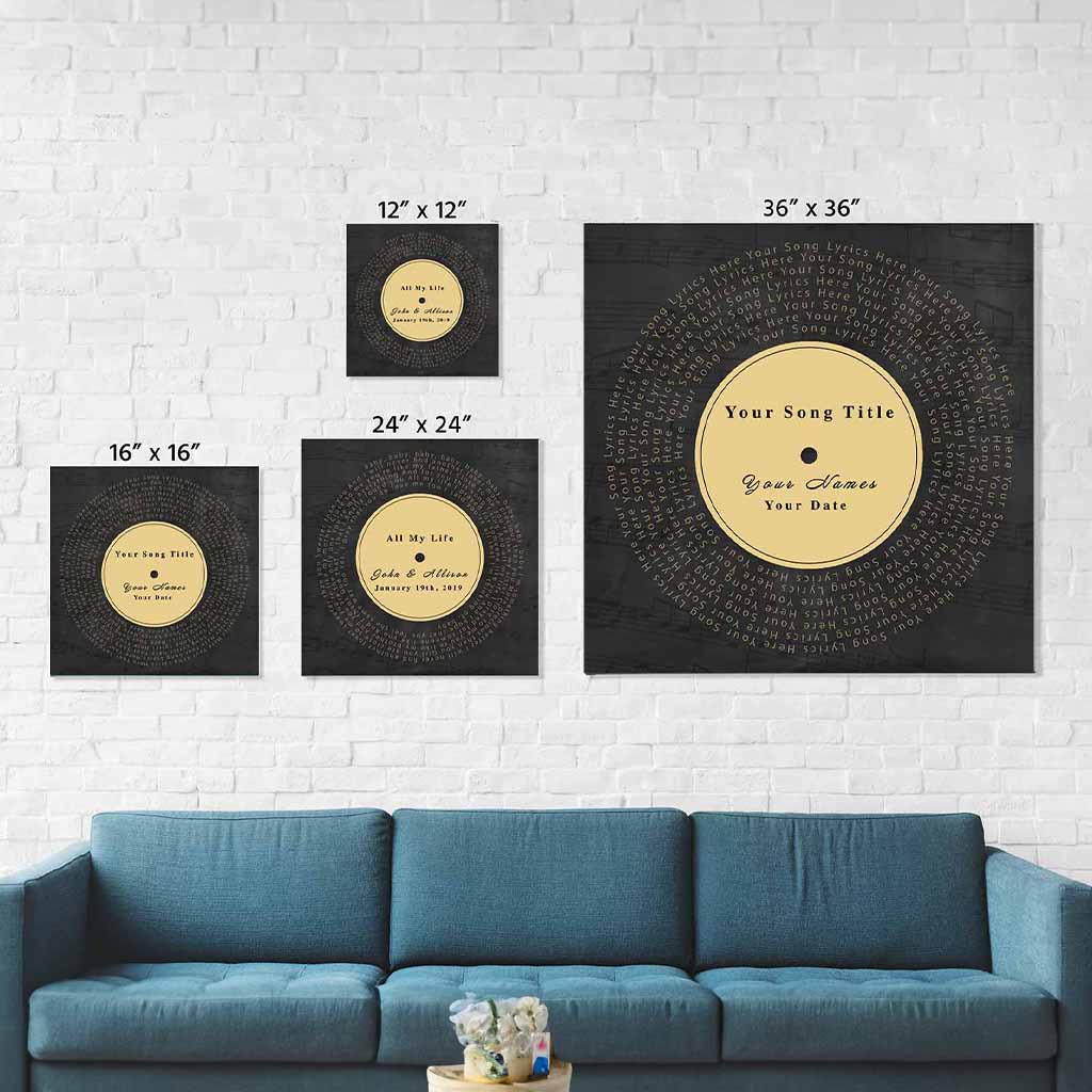 Music Song Lyrics - Custom Song Title Notes Background Personalized Square CanvasCustomly Gifts