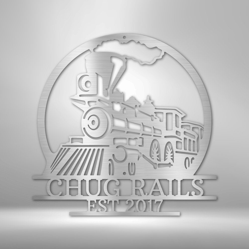 Old Fashion Train Personalized Name Text Steel SignCustomly Gifts