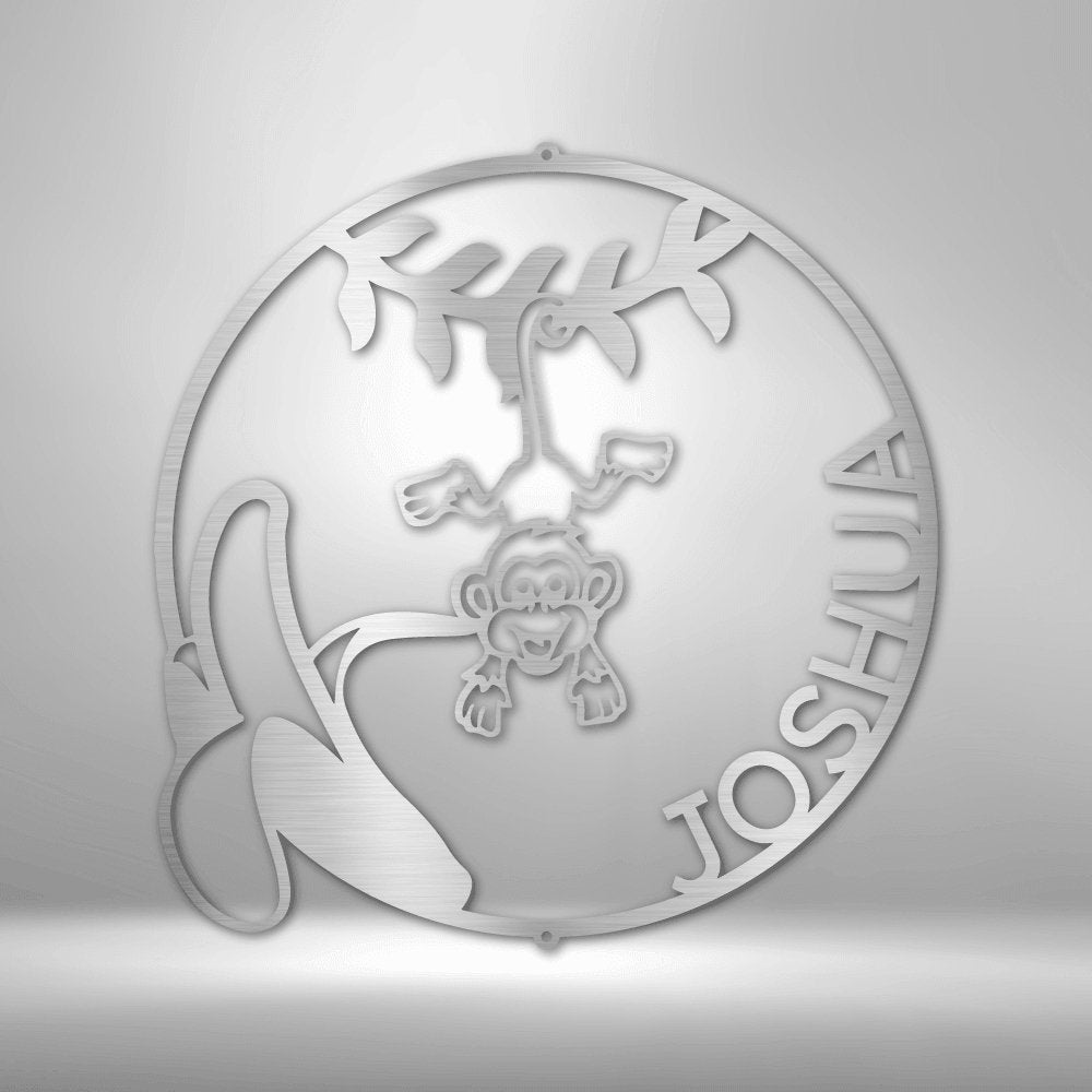 Our Little Monkey Personalized Name Steel SignCustomly Gifts