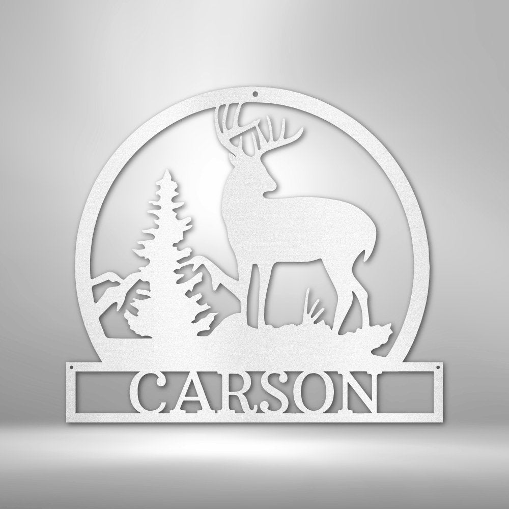 Outdoor Buck Personalized Name Text Steel SignCustomly Gifts