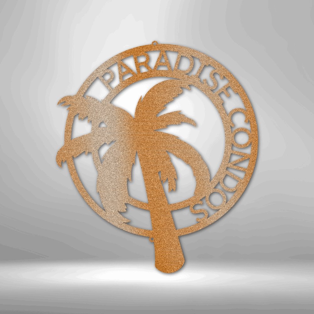 Palm Tree Personalized Name Text Steel SignCustomly Gifts