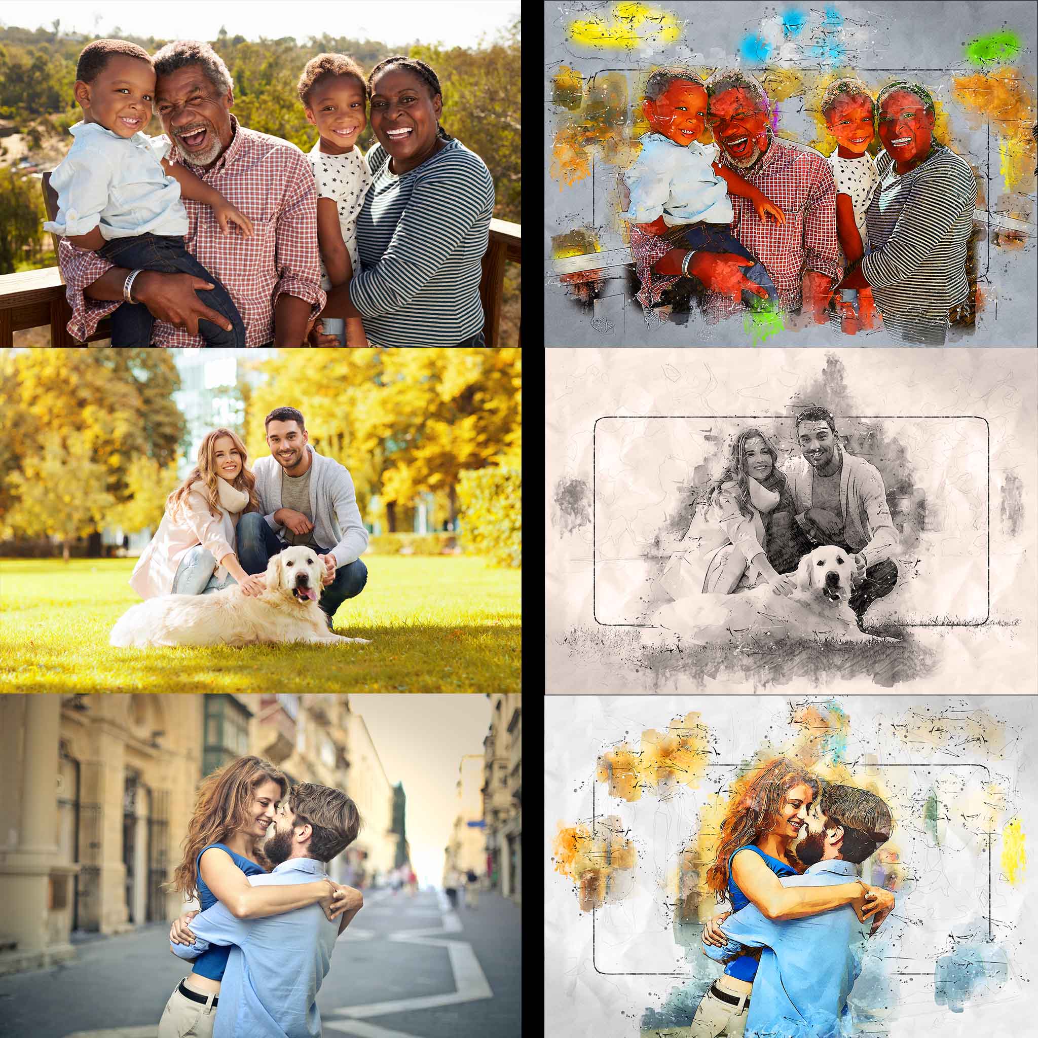 Pen and Watercolor Custom Personalized CanvasCustomly Gifts