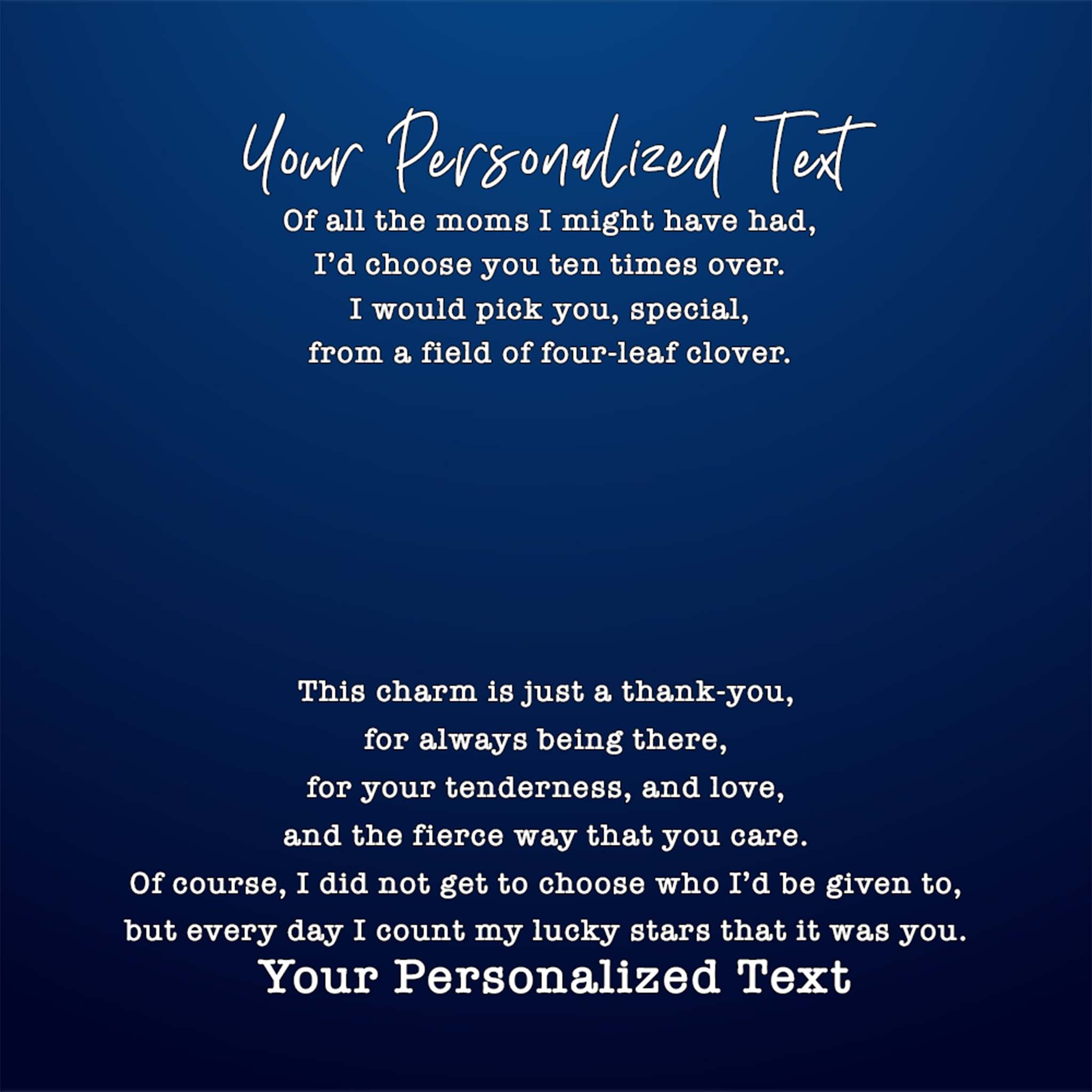 Perfect Pair Necklace Mom I Count My Lucky Stars Personalized Insert Card (blue)Customly Gifts
