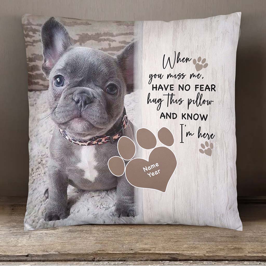Personalized Pet Memorial Pillow - When You Miss Me Photo Pillow GiftCustomly Gifts