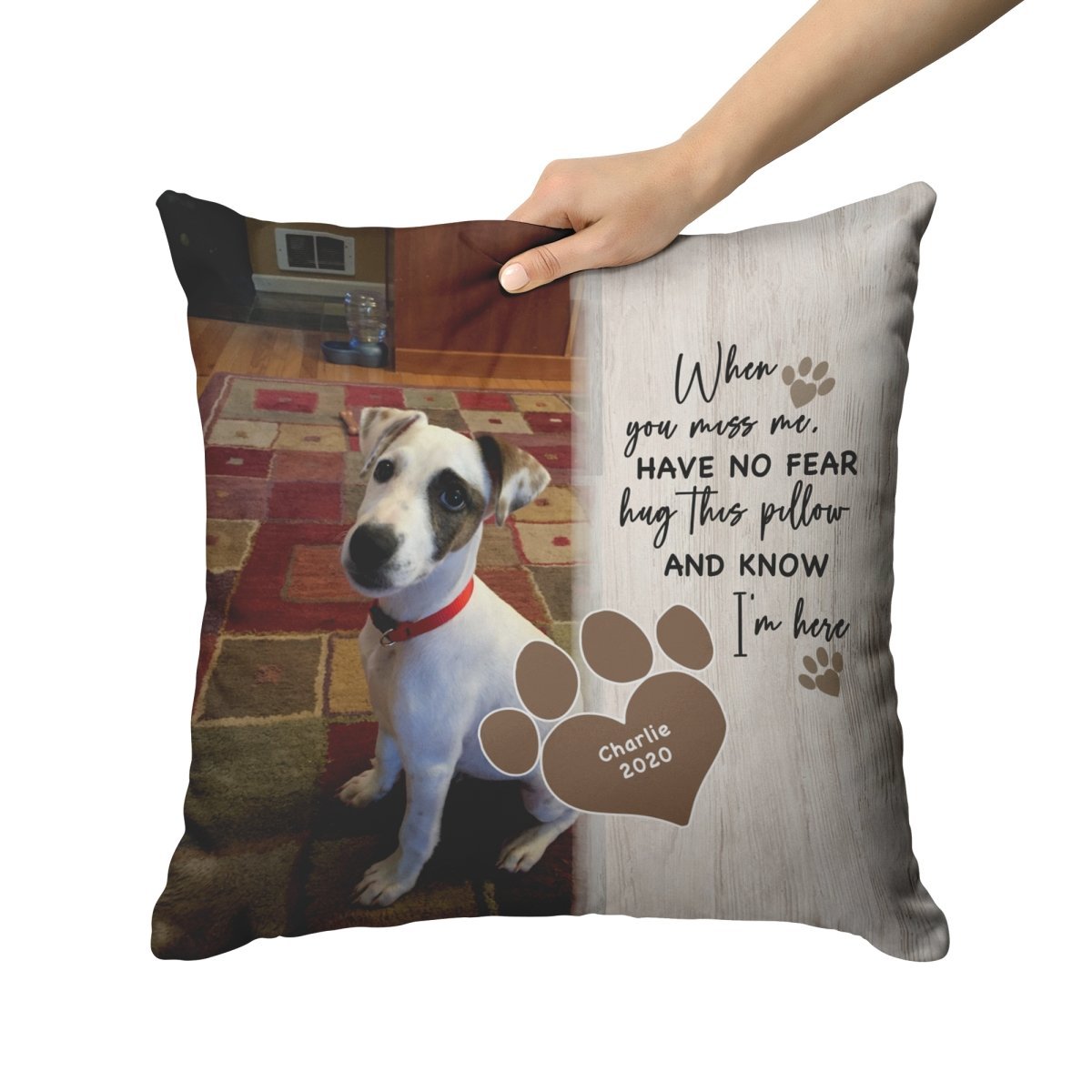 Personalized Pet Memorial Pillow - When You Miss Me Photo Pillow GiftCustomly Gifts