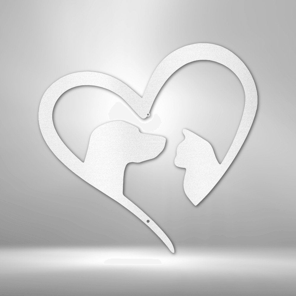 Pet Love Dog And Cat Silhouette Steel signCustomly Gifts