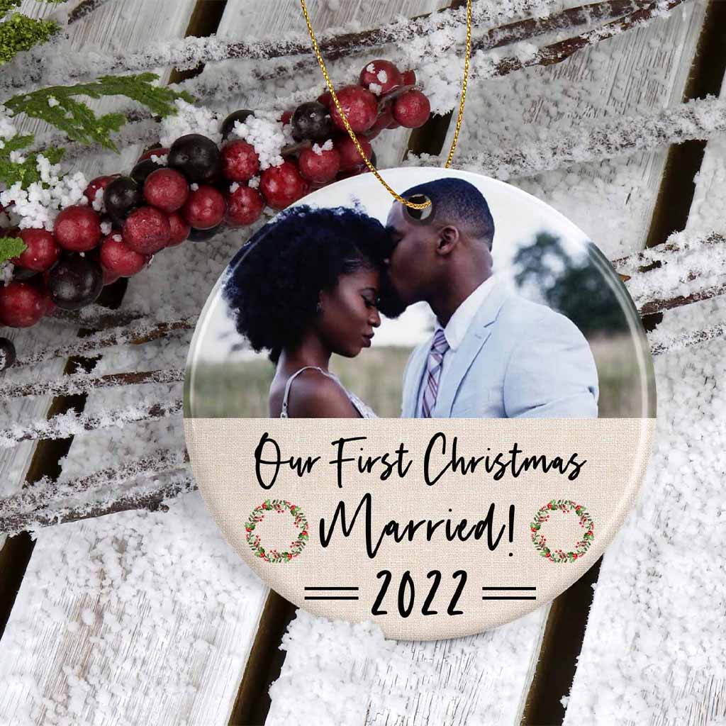 Picture Perfect Our First Year Married Personalized Ceramic OrnamentCustomly Gifts