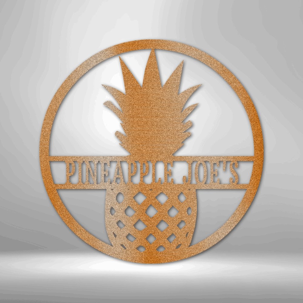 Pineapple Personalized Name Text Steel SignCustomly Gifts