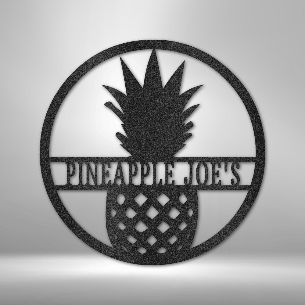 Pineapple Personalized Name Text Steel SignCustomly Gifts