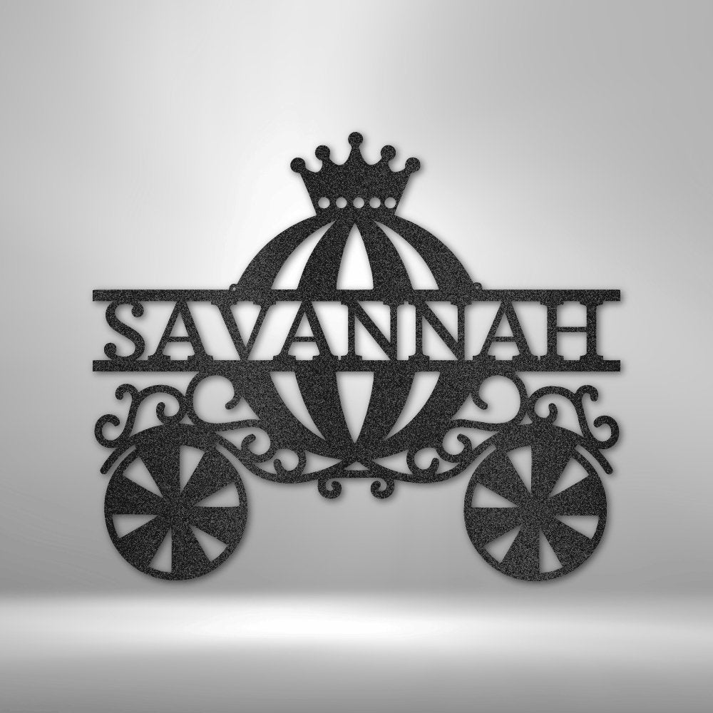 Princess Carriage Personalized Name Text Steel SignCustomly Gifts