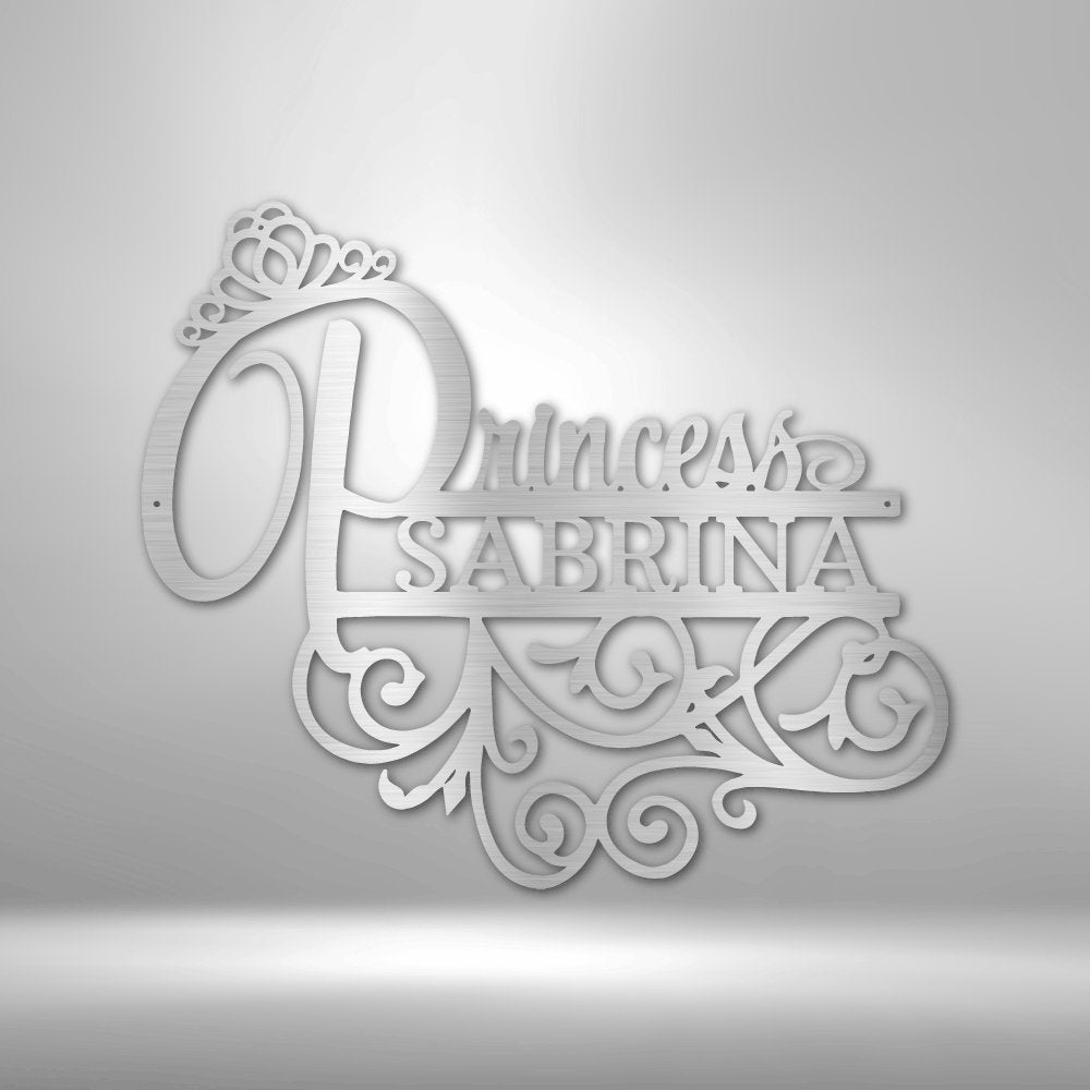 Princess Monogram Personalized Name Steel SignCustomly Gifts