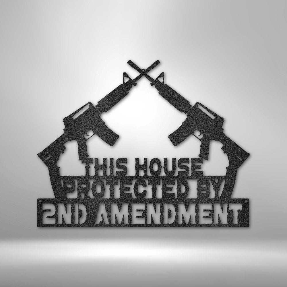 Protected by 2nd Amendment - Steel SignCustomly Gifts