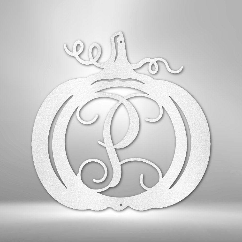 Pumpkin Initial Monogram Personalized Steel SignCustomly Gifts