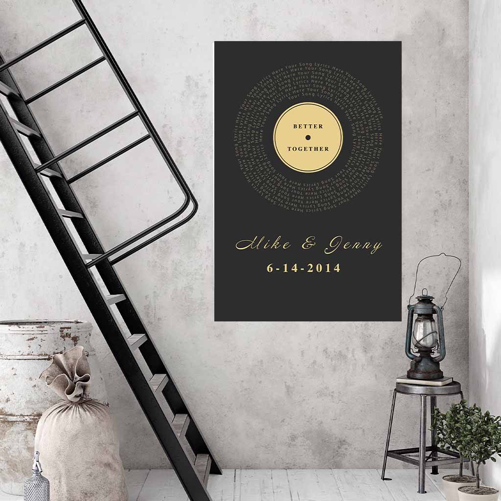 Record Music Song Lyrics - Custom Title Names Date Personalized CanvasCustomly Gifts