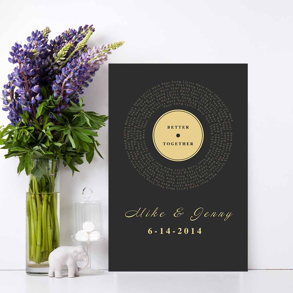 Record Music Song Lyrics - Custom Title Names Date Personalized CanvasCustomly Gifts